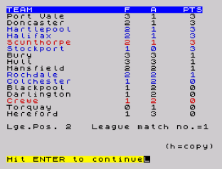Football Manager ZX Spectrum 012